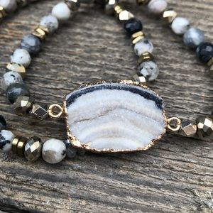 Jewelry - Druzy Crystal Beaded Stretch Bracelet Stack Jewelry - Druzy Crystal Beaded Stretch Bracelet Stack